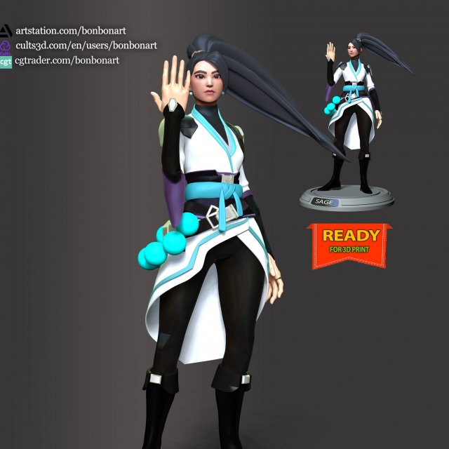 Sage - Valorant Modelo de impresión 3D .c4d .max .obj .3ds .fbx .stl .blend 