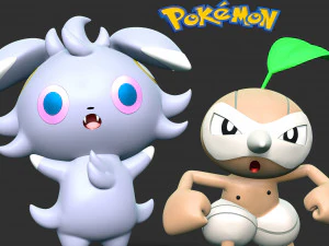 Espurr Nuzleaf - Покемон 3D Принт Модель