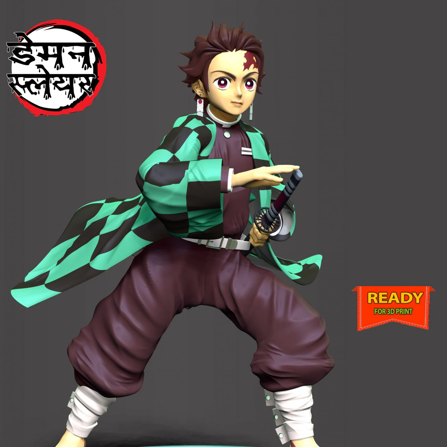 Tanjiro Kamado - Demon Slayer Hinokami Chronicles 3D Print Model .c4d .max .obj .3ds .fbx .stl .blend 