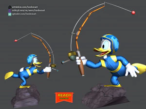 Donald Duck - Fishing 3D Print Model