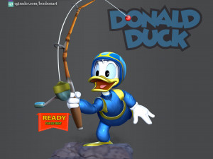 Donald Duck - Fishing 3D-printmodel