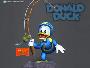 Donald Duck - Fishing 3D Print Model