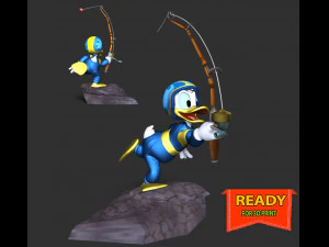 Donald Duck - Fishing 3D Print Model