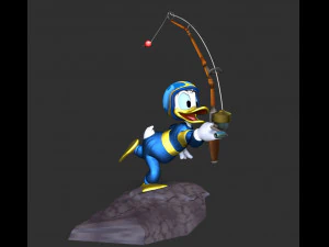 Donald Duck - Fishing 3D Print Model