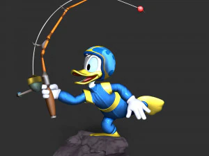 Donald Duck - Fishing 3D Print Model