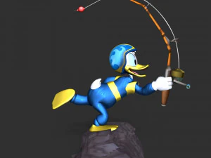 Donald Duck - Fishing 3D Print Model