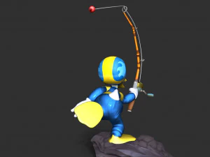 Donald Duck - Fishing 3D Print Model