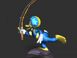 Donald Duck - Fishing 3D Print Model