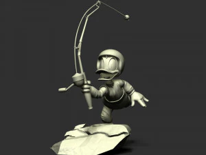 Donald Duck - Fishing 3D Print Model