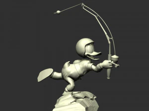Donald Duck - Fishing 3D Print Model