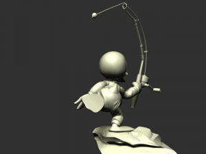 Donald Duck - Fishing 3D Print Model