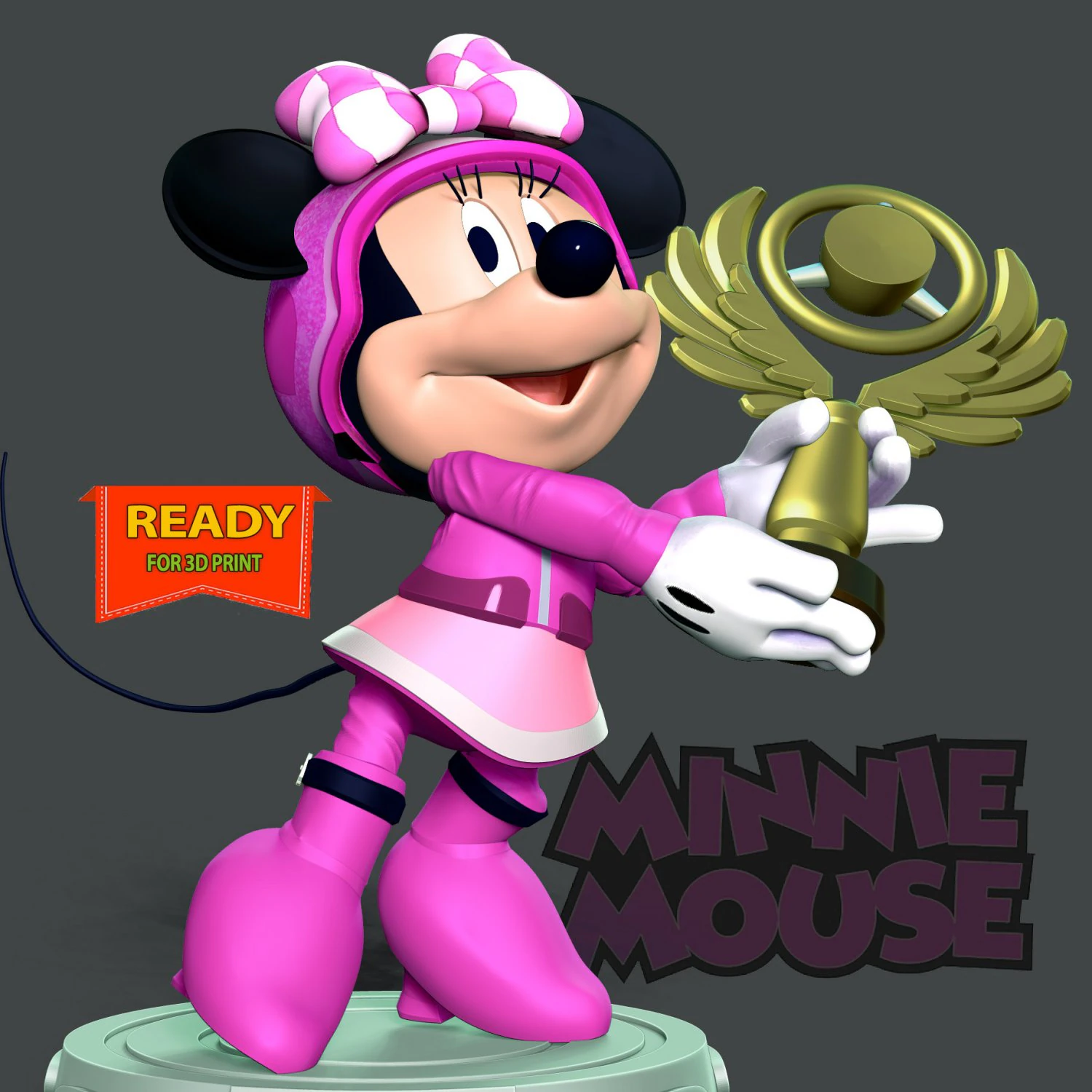 Minnie Mouse - Champions Trophy 3D Print Model .c4d .max .obj .3ds .fbx .stl .blend