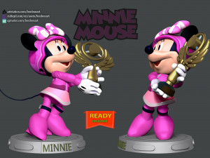 Minnie Mouse - Champions Trophy 3D Baskı Modeli