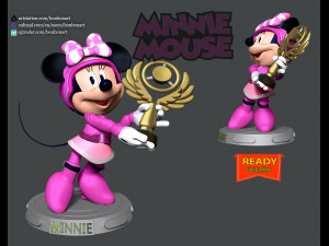 Minnie Mouse - Champions Trophy 3D Baskı Modeli