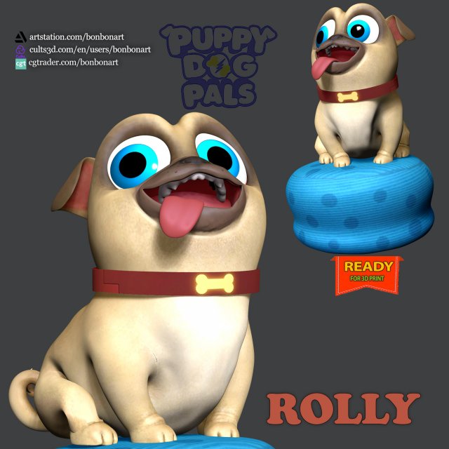 Rolly - Puppy Dog Pals 3Dプリントモデル .c4d .max .obj .3ds .fbx .stl .blend 