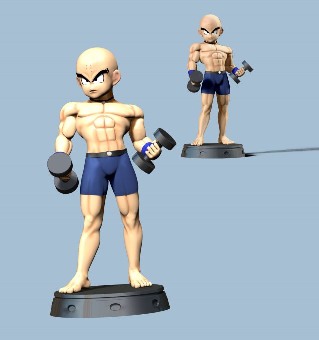 Krillin - Dragon Ball Fanart Modèles 3D en vedette .c4d .max .obj .3ds .fbx .stl .blend 