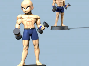 Krillin &ndash; Dragon Ball Fanart 3D Druckmodell