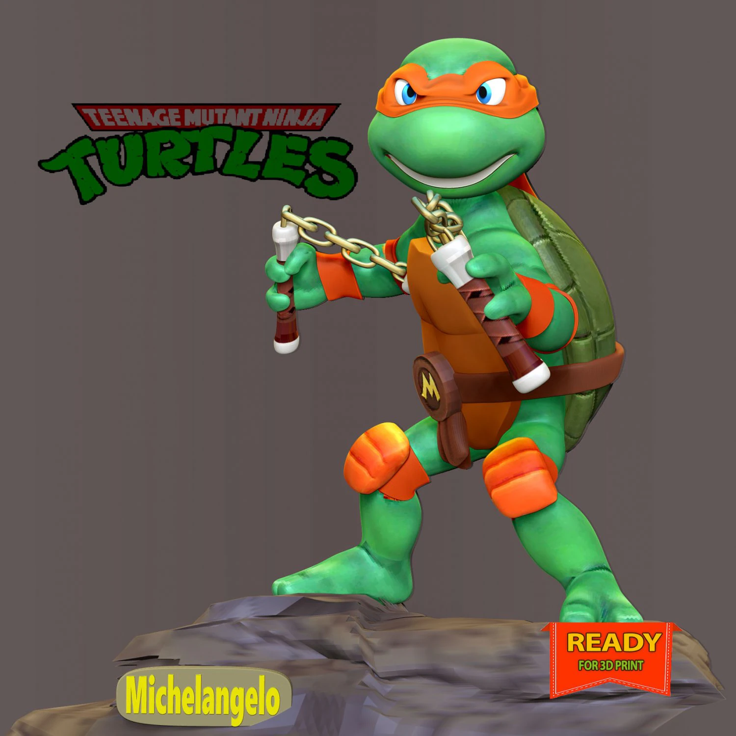 Michelangelo - Teenage Mutant Ninja Turtles 3D Print Model .c4d .max .obj .3ds .fbx .stl .blend 