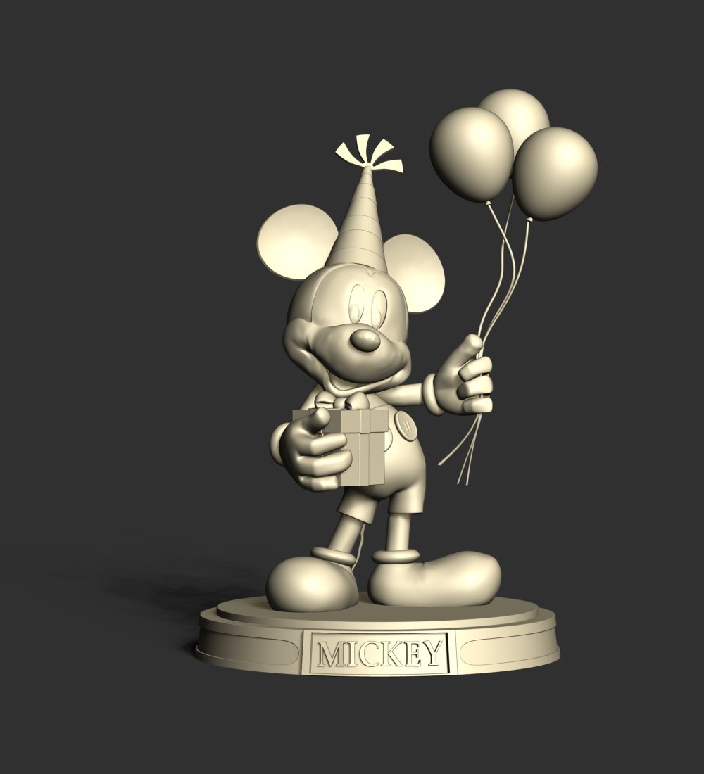 Mickey - Party 3D Print Model in Figurines 3DExport