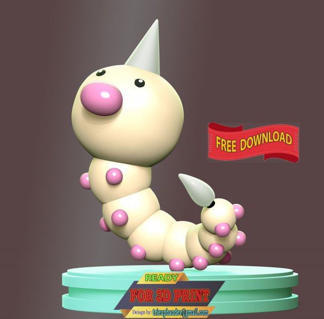 Weedle - Pokemon Go Model do druku 3D .c4d .max .obj .3ds .fbx .stl .blend 