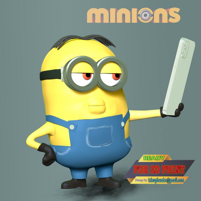 The Minion Selfie 3D Baskı Modeli .c4d .max .obj .3ds .fbx .stl .blend 