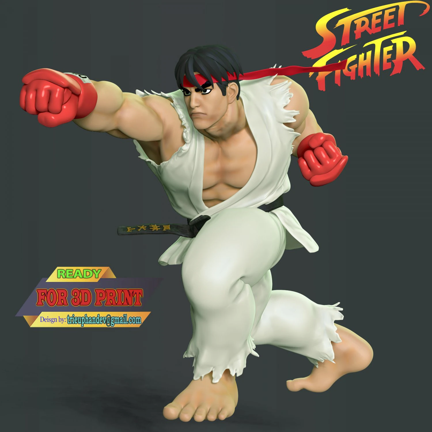 류 - 스트리트 파이터 3D 프린트 모델 .c4d .max .obj .3ds .fbx .stl .blend 