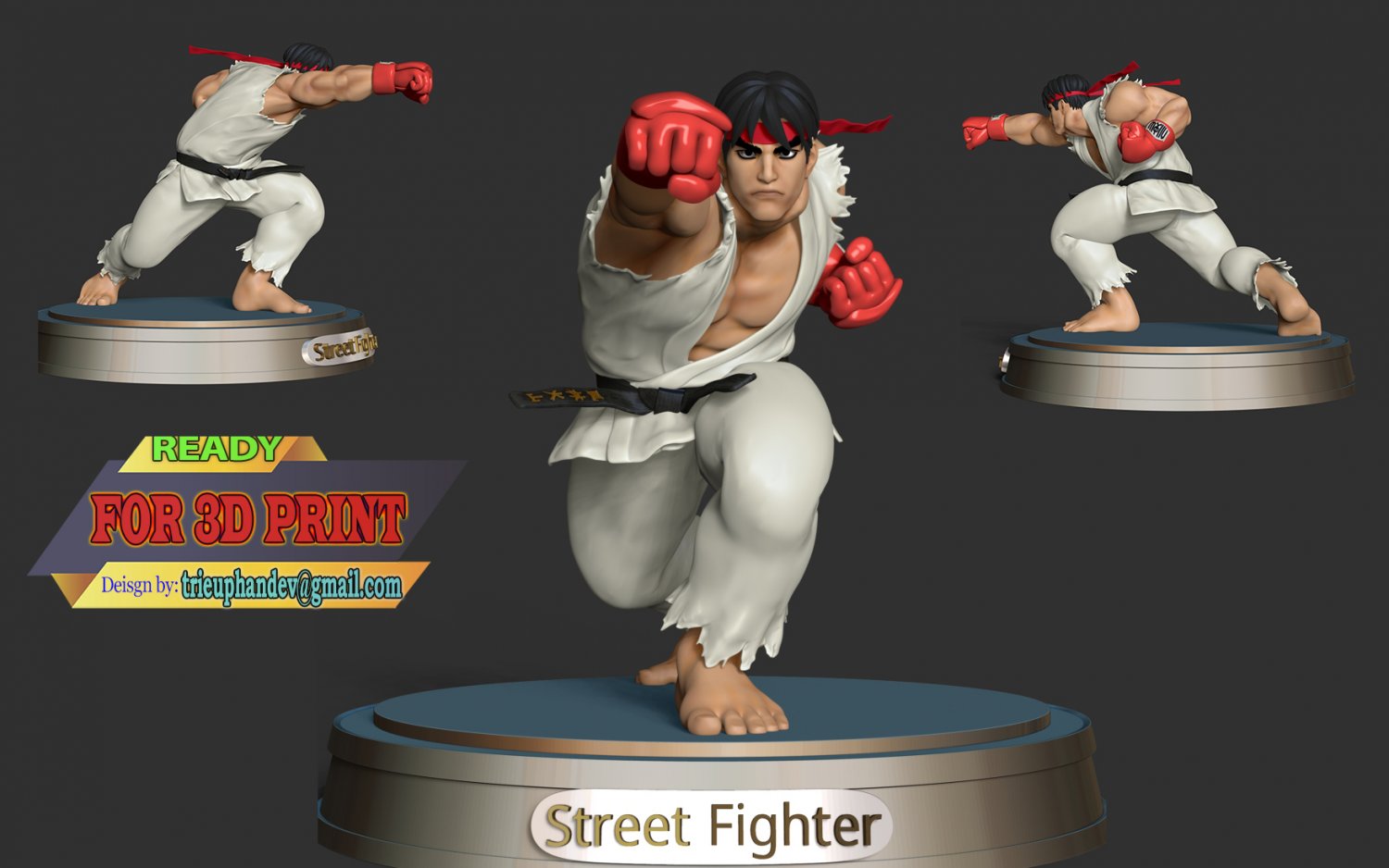 STL file Street Fighter - Ryu 🎮・3D printable model to download・Cults