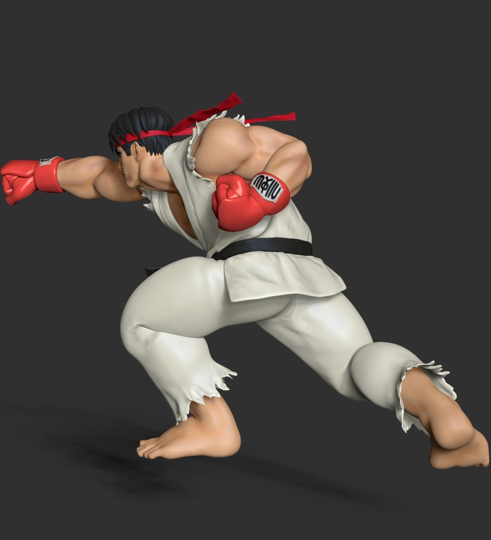 Ryu - Street Fighter 3D Print Model in Figurines 3DExport