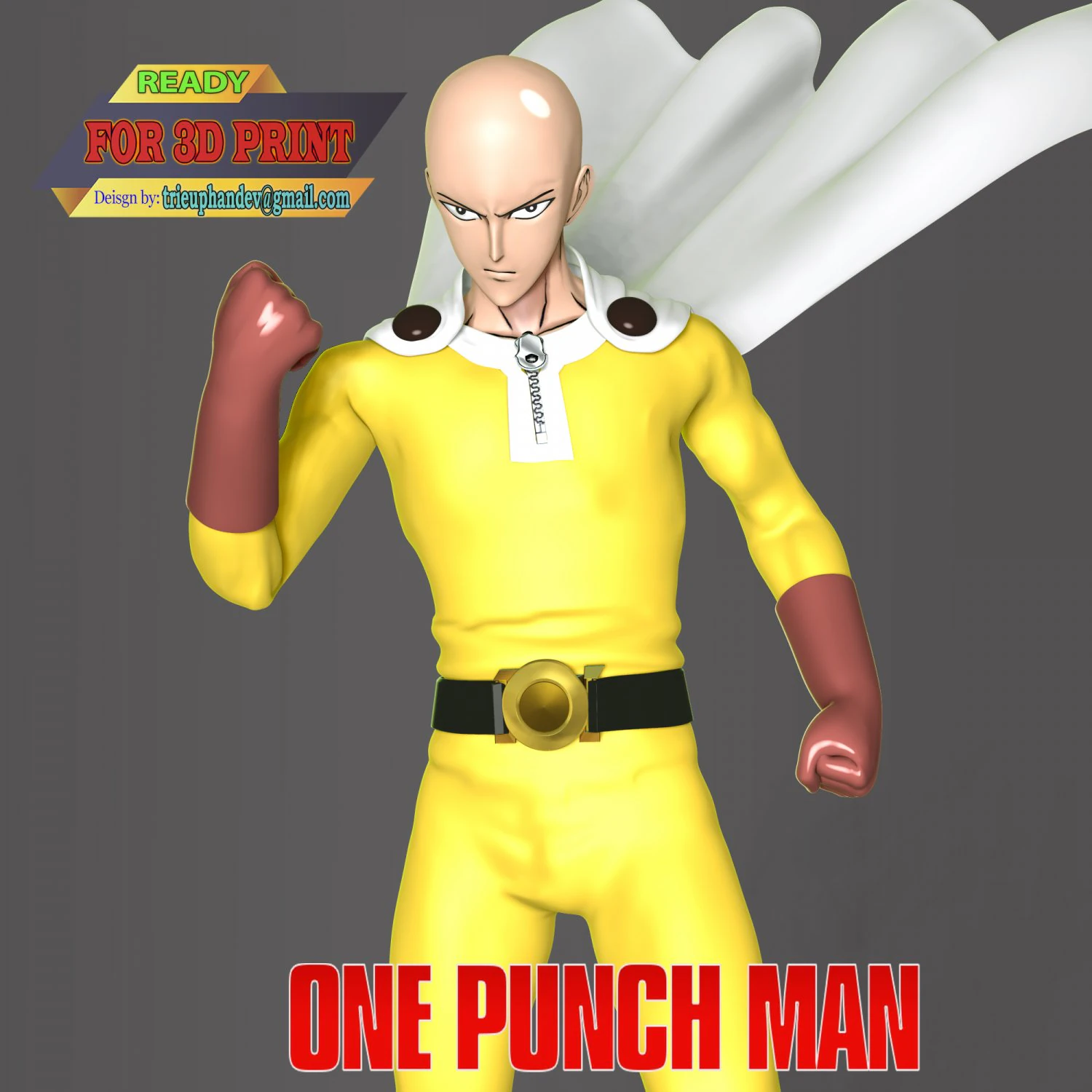 Saitima - One Punch Man 3D Print Model .c4d .max .obj .3ds .fbx .stl .blend