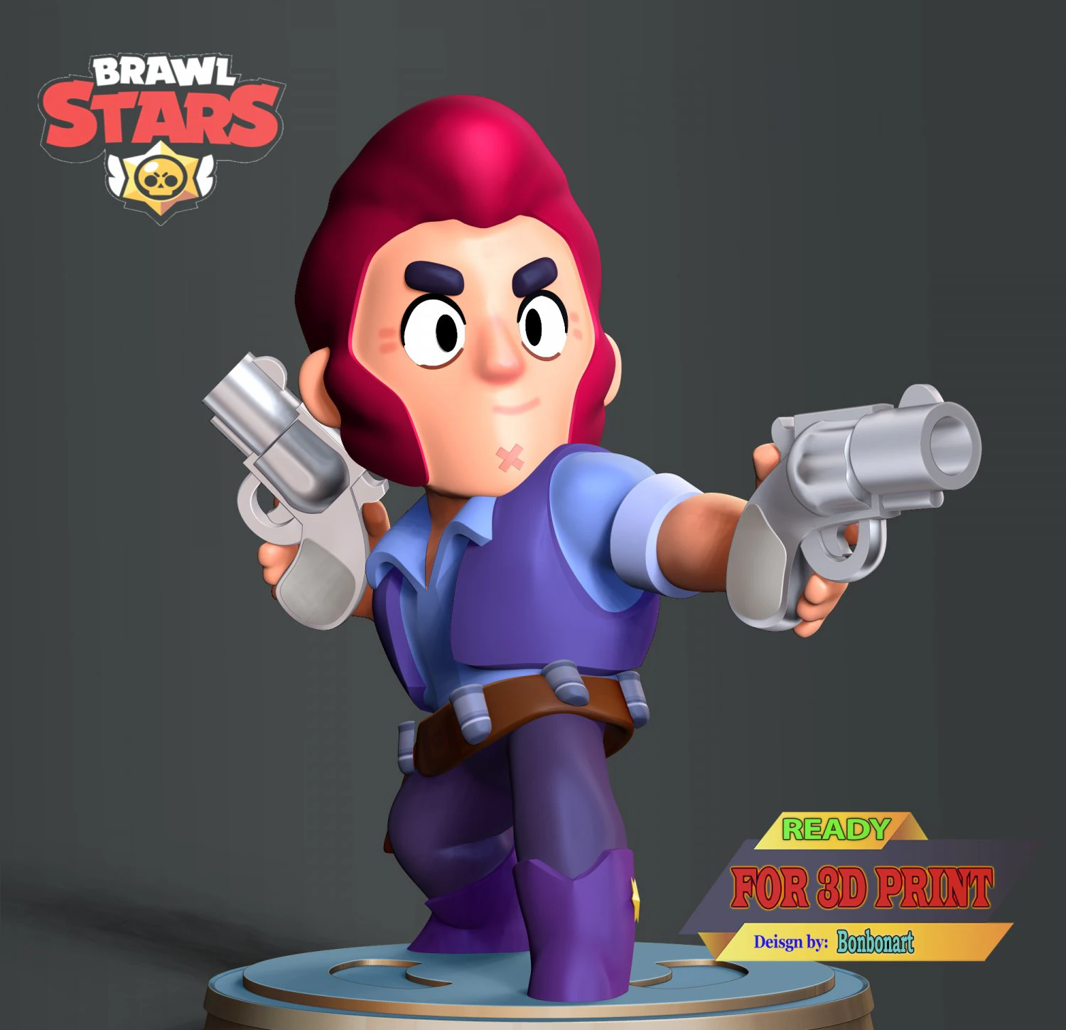 Colt Brawl Stars 3D Print Model .c4d .max .obj .3ds .fbx .stl .blend 