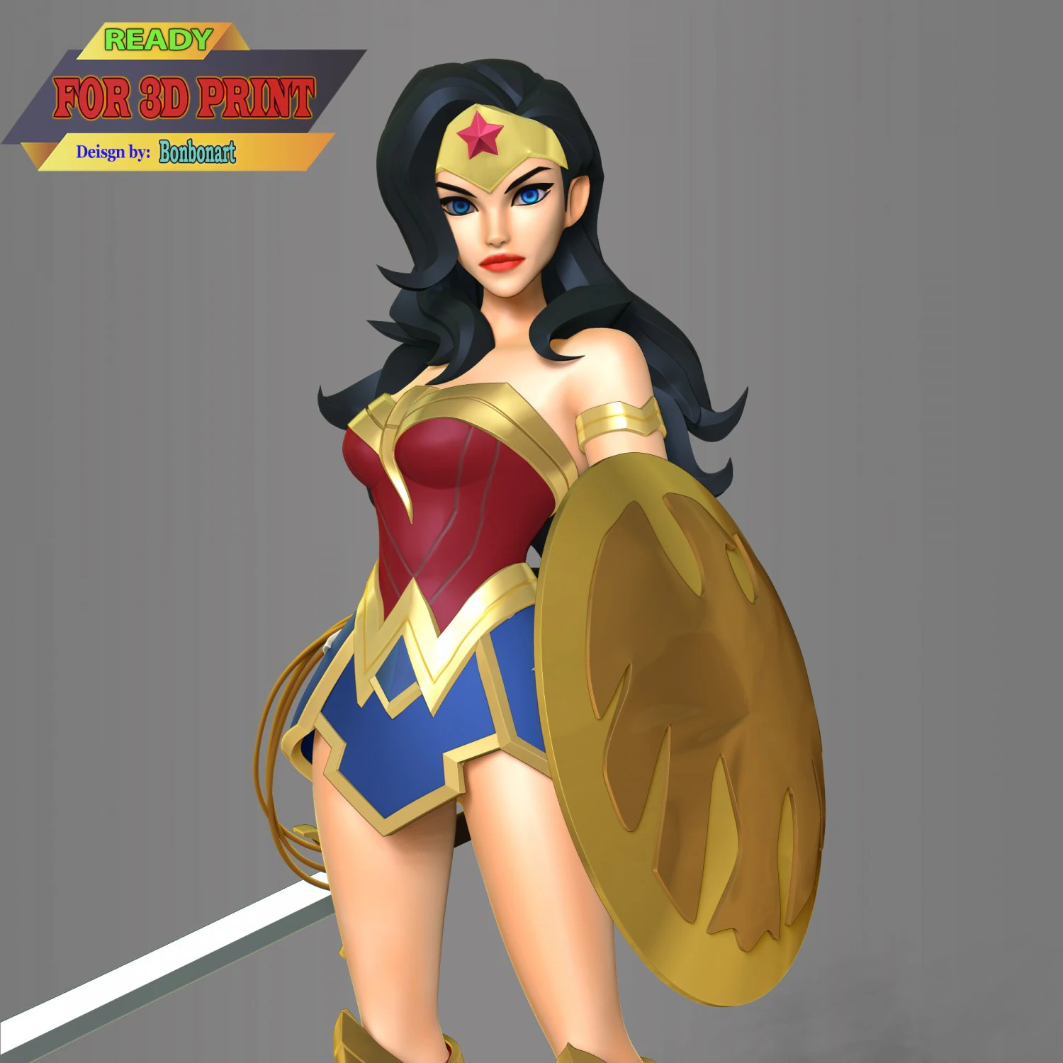 Wonder Woman - DC World Collide 3D Print Model .c4d .max .obj .3ds .fbx .stl .blend 
