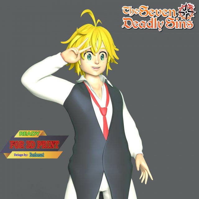 Meliodas - The Seven Deadly Sins 3D प्रिंट मॉडल .c4d .max .obj .3ds .fbx .stl .blend 