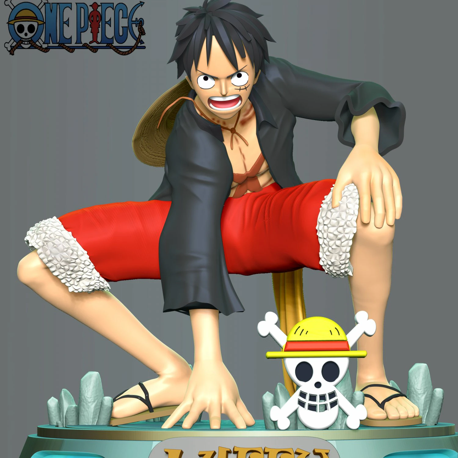 One Piece - Monkey D Luffy 3D Print Model .c4d .max .obj .3ds .fbx .stl .blend