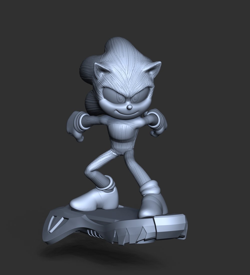 The Sonic Fanart 3D Print Model in Figurines 3DExport
