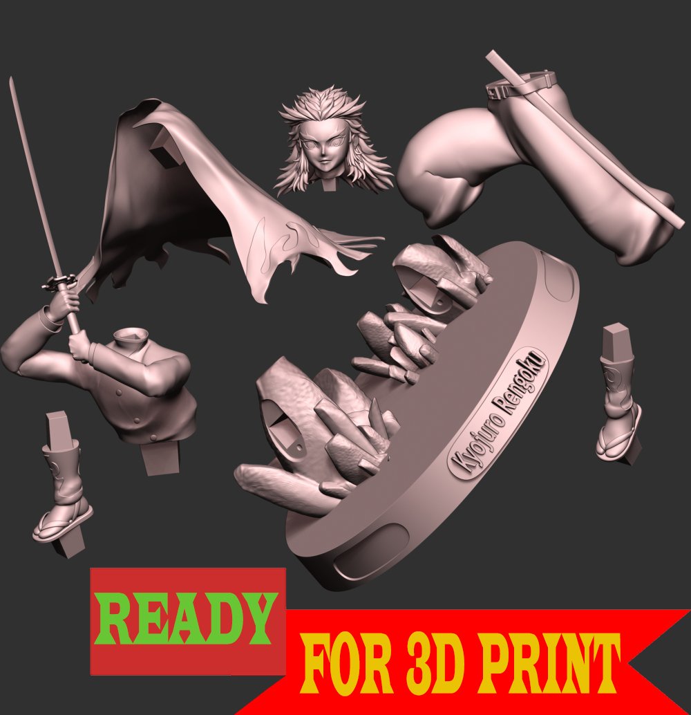 3D file Rengoku - Demon Slayer - V2 3D 💬・3D printer model to download・Cults