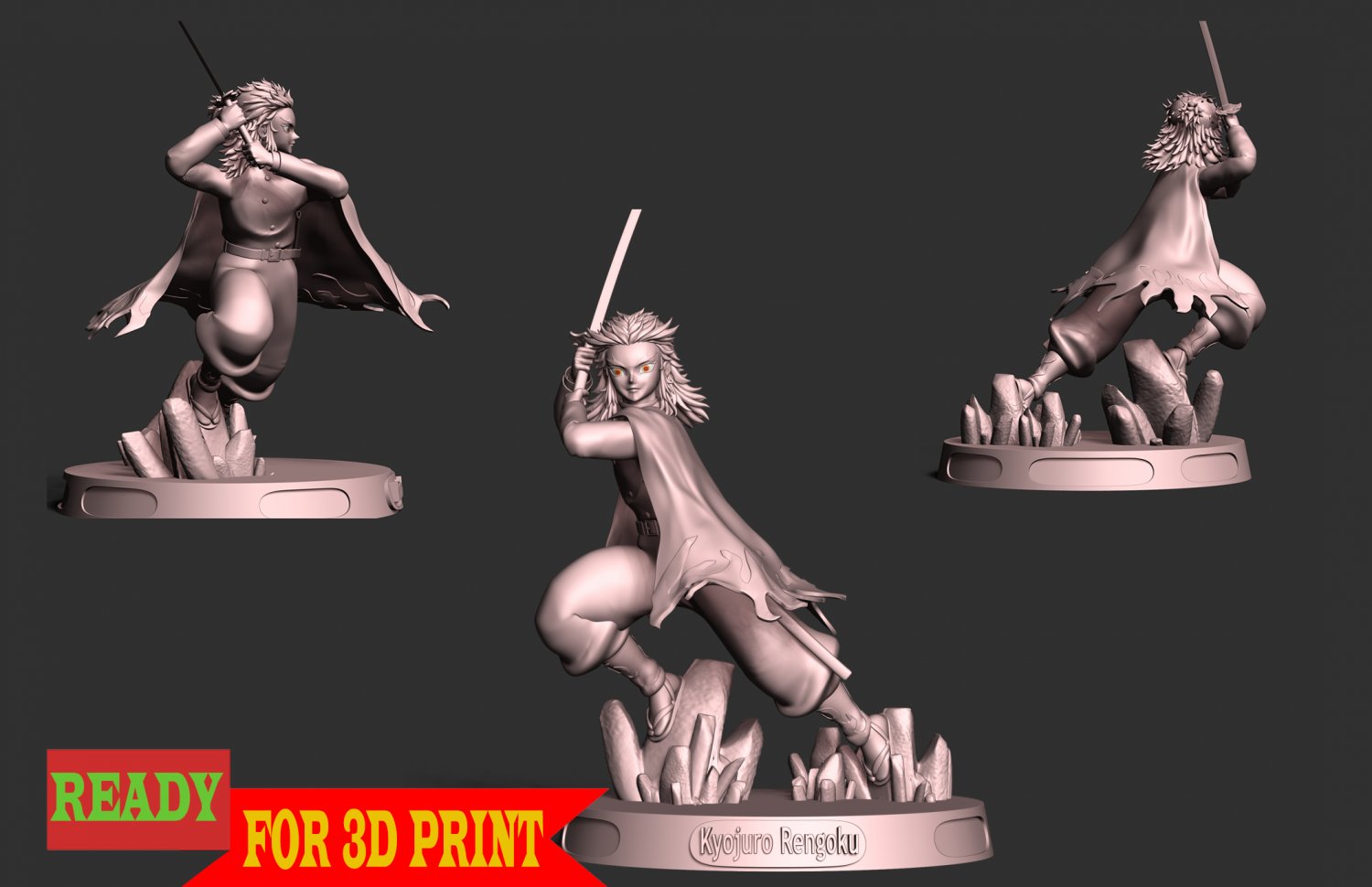 3D file Rengoku - Demon Slayer - V2 3D 💬・3D printer model to download・Cults
