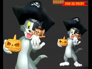Tom - Jerry With Halloween 3D Print Model