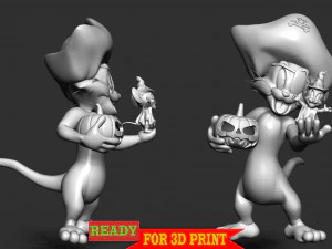 Tom - Jerry With Halloween 3D Print Model