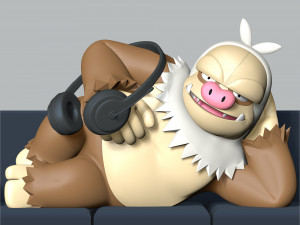 Slaking Pokemon - Headphone Holder 3D Print Model