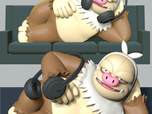 Slaking Pokemon - Headphone Holder 3D Print Model