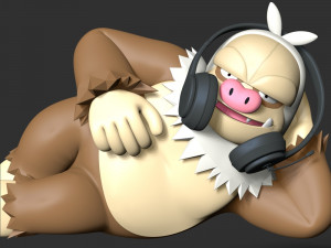 Slaking Pokemon - Headphone Holder 3D Print Model