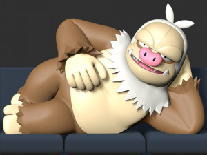 Slaking Pokemon - Headphone Holder 3D Print Model