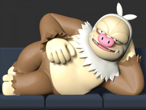 Slaking Pokemon - Headphone Holder 3D Print Model