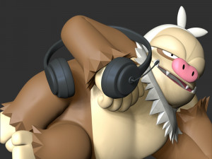 Slaking Pokemon - Headphone Holder 3D Print Model