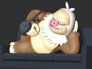 Slaking Pokemon - Headphone Holder 3D Print Model