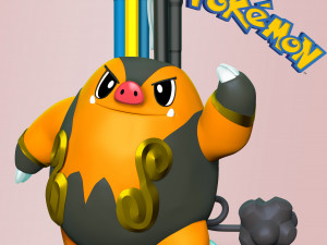 Pignite Pokemon - Pen-pencil Holder 3D Print Model