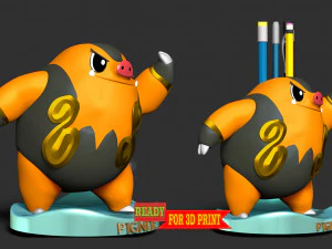 Pignite Pokemon - Pen-pencil Holder 3D Print Model