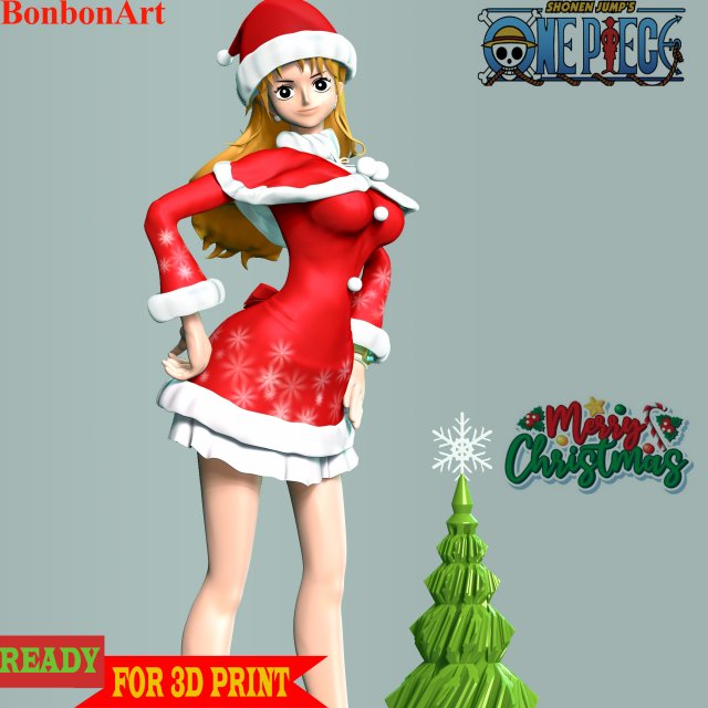Nami Xmas - One Piece 3D प्रिंट मॉडल .c4d .max .obj .3ds .fbx .stl .blend 