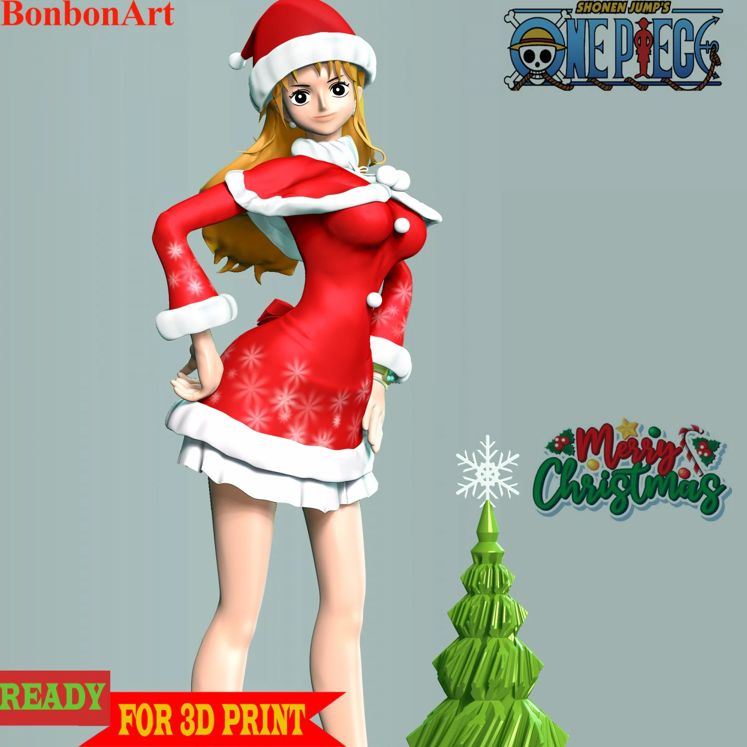 Nami Xmas - One Piece 3D Print Model .c4d .max .obj .3ds .fbx .stl .blend 
