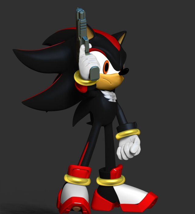 Shadow - Sonic The Hedgehog 3D Принт Модель in Статуэтки 3DExport